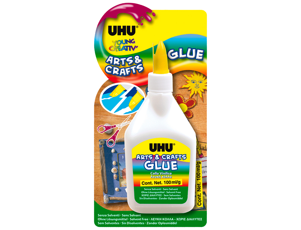 COLA BRANCA YOUNG CREATIV UHU ARTS &CRAFTS GLUE 100 ML
