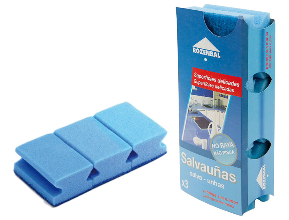 ESFREGAO DE ESPONJA AZUL BICAPA PACK DE 3 UNIDADES