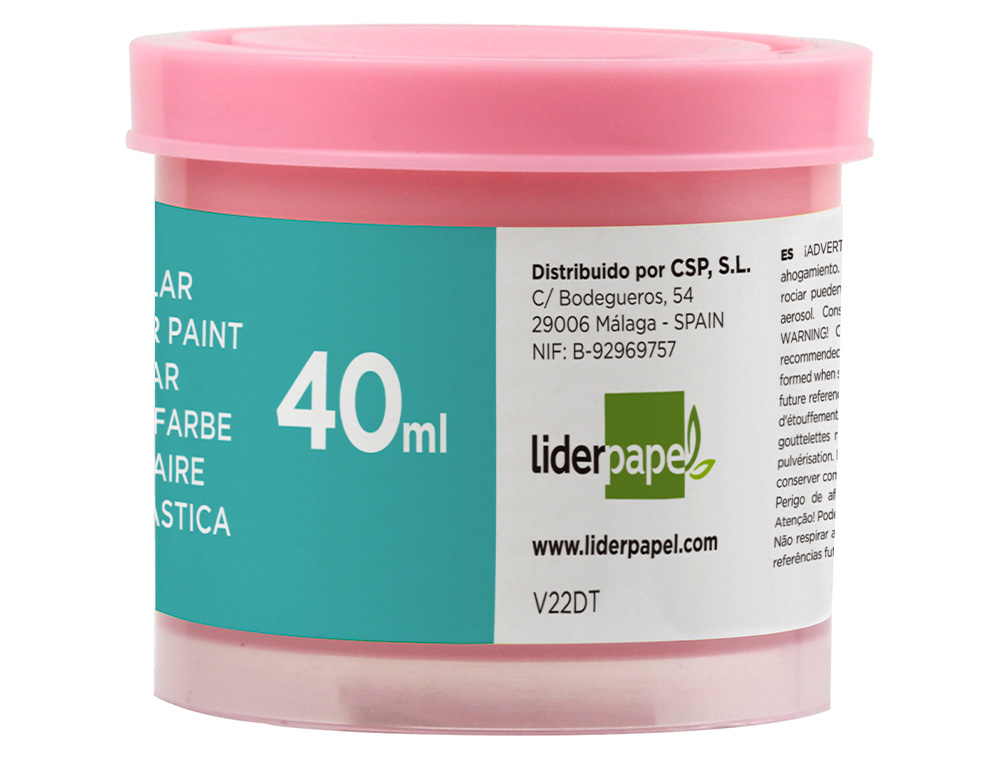 GUACHE LIDERPAPEL ESCOLAR 40 ML ROSA