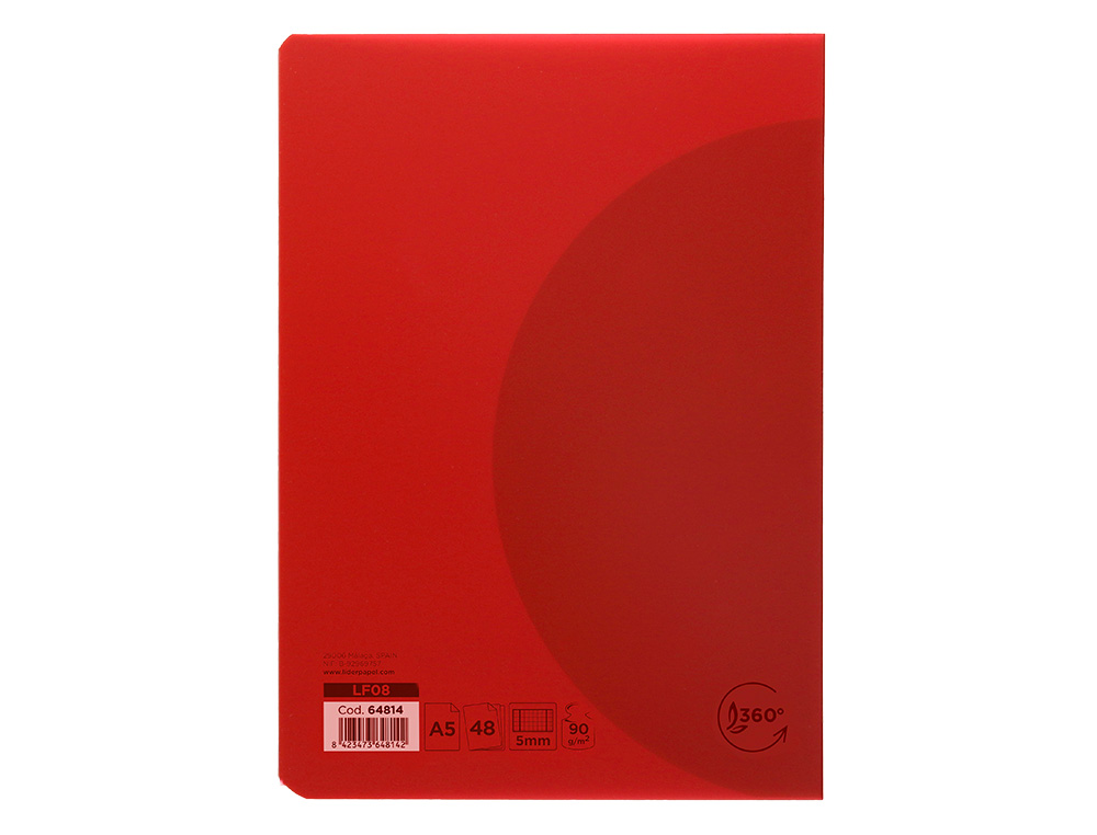 CADERNO AGRAFADO LIDERPAPEL 360 CAPA DE PLASTICO DIN A5 48 F 90 GR 5MM COM DUPLA MARGEM CORES SORTIDAS