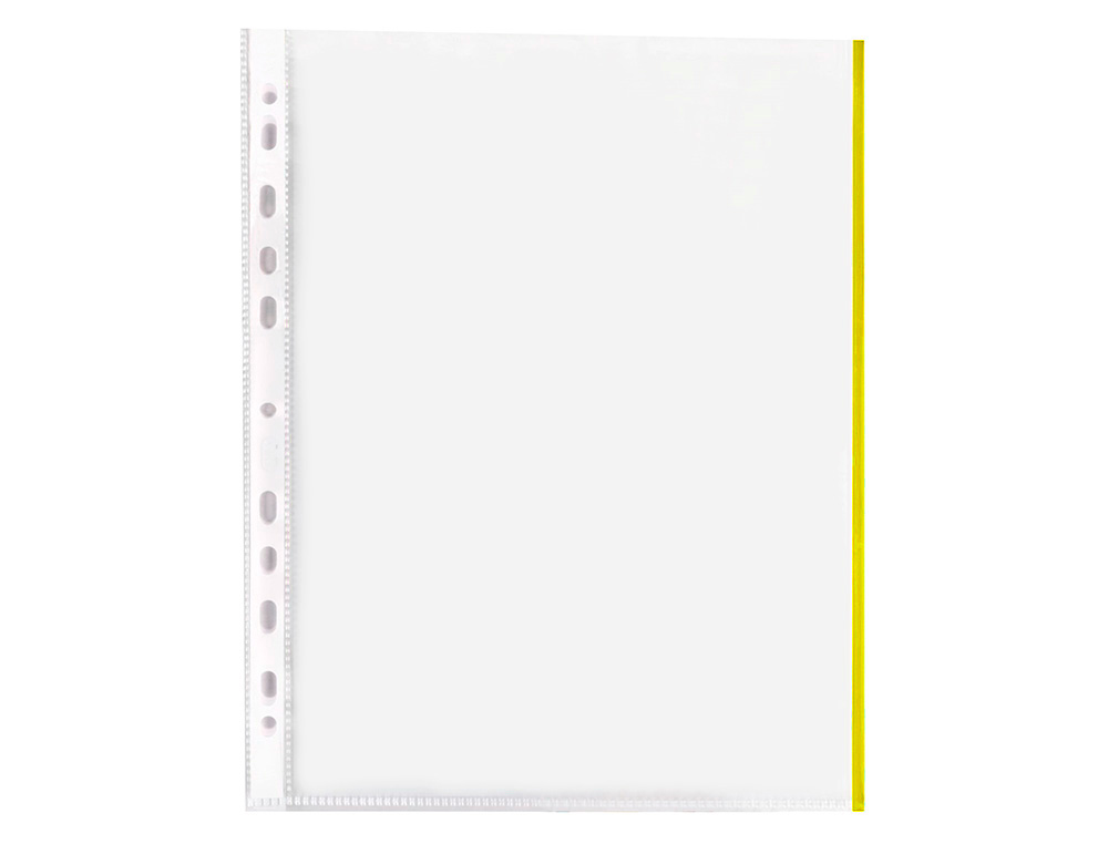 BOLSA CATALOGO/MICA Q-CONNECT DIN A4 70 MICRONS PP CRISTAL COM BORDA AMARELO BOLSA DE 10 UNIDADES