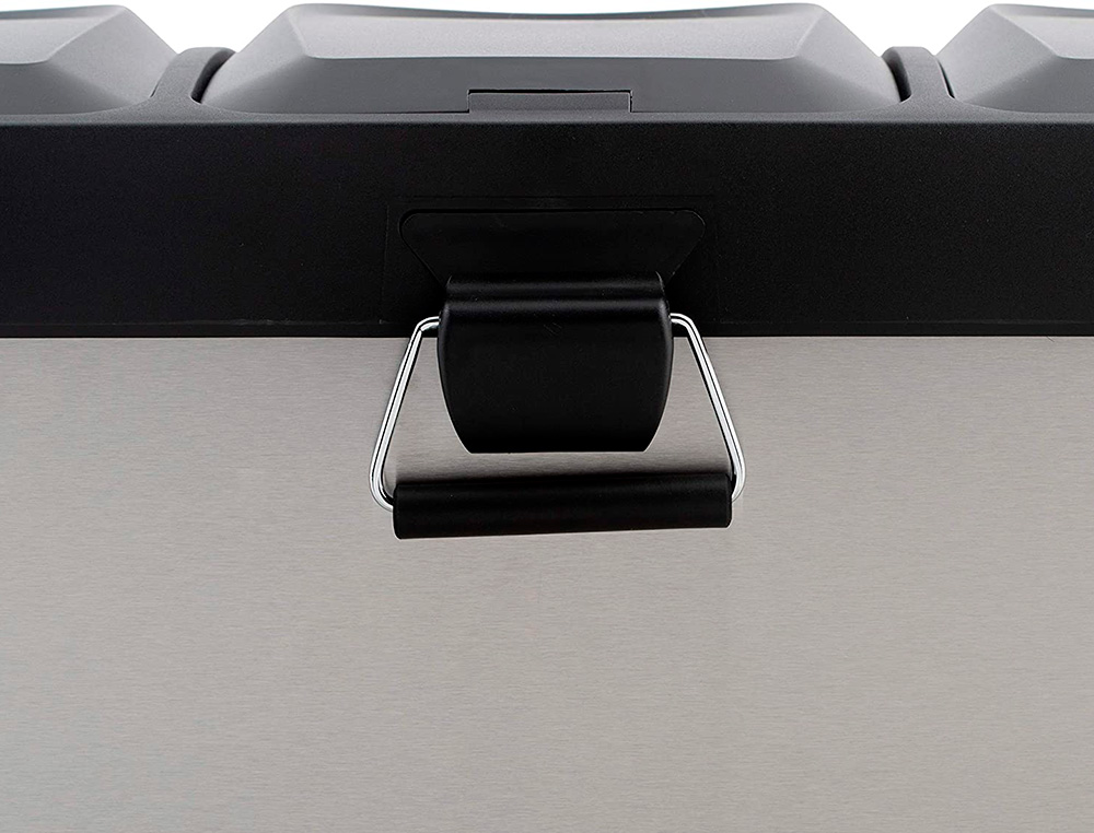 CONTENTOR DE LIXO METALICO Q- CONNECT COM 3 COMPARTIMENTOS E TAMPA PLASTICA 45 LITROS 605X340X485 MM