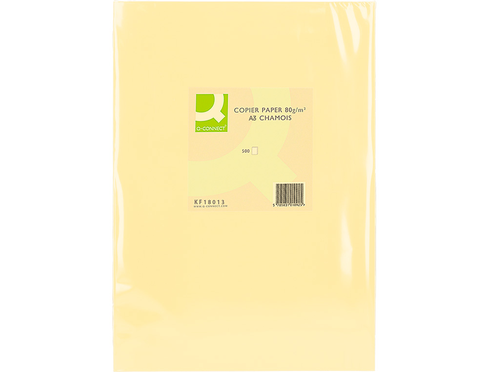 PAPEL DE COR Q-CONNECT DIN A3 80 GR CHAMPAGNE EMBALAGEM DE 500 FOLHAS