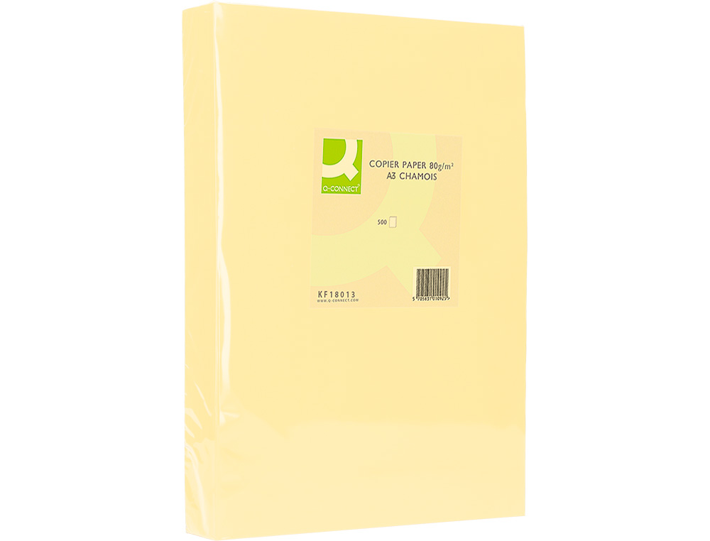 PAPEL DE COR Q-CONNECT DIN A3 80 GR CHAMPAGNE EMBALAGEM DE 500 FOLHAS
