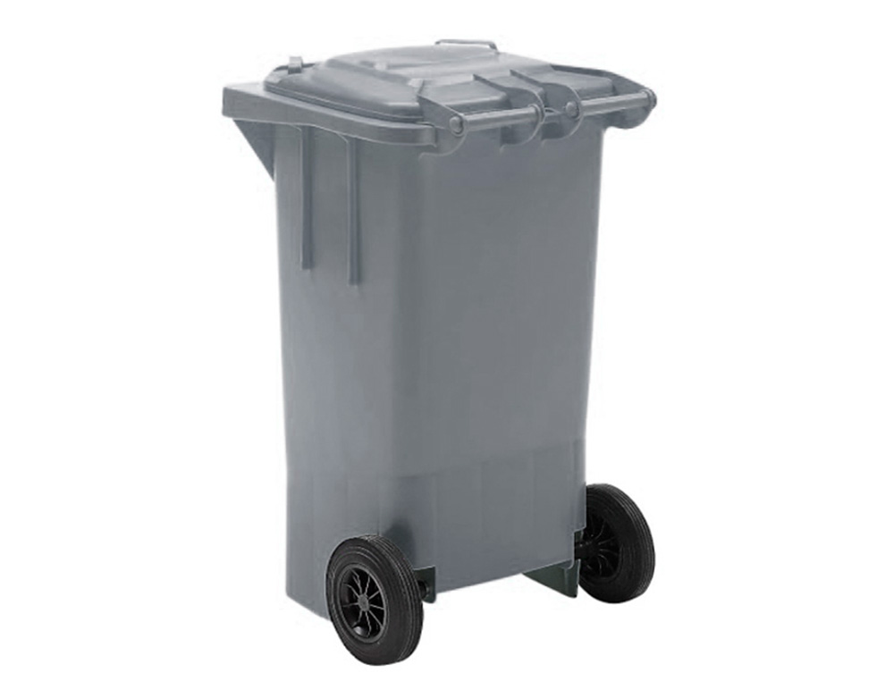 CONTENTOR DE LIXO Q-CONNECT PLASTICO 100L COM CAPA CINZA 75X37X47 CM