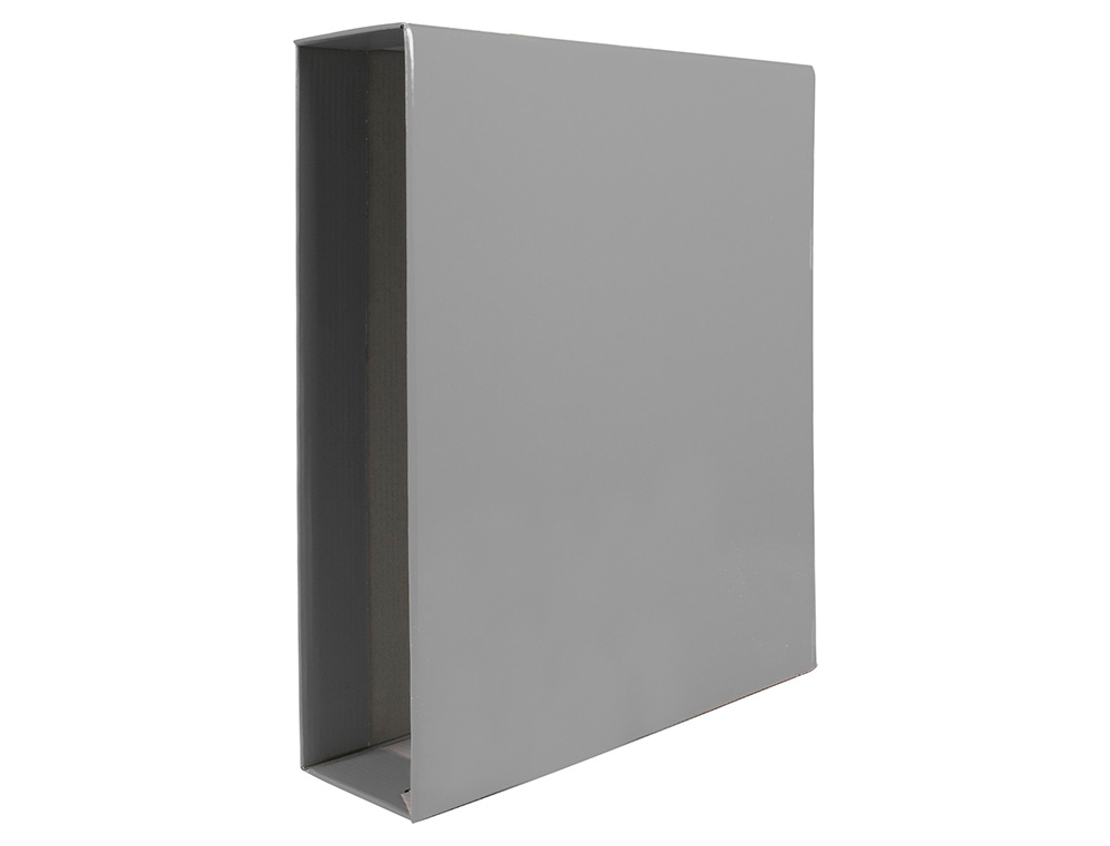 CAIXA PARA PASTA DE ARQUIVO LIDERPAPEL CARTAO FOLIO DOCUMENTA LOMBADA 82MM COR CINZA