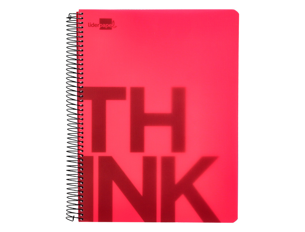 BLOC ESPIRAL LIDERPAPEL A4 MICRO THINK TAPA POLIPROPILENO 140H 80G CUADRO 5 MM 5 BANDAS 4 TALADROS 4