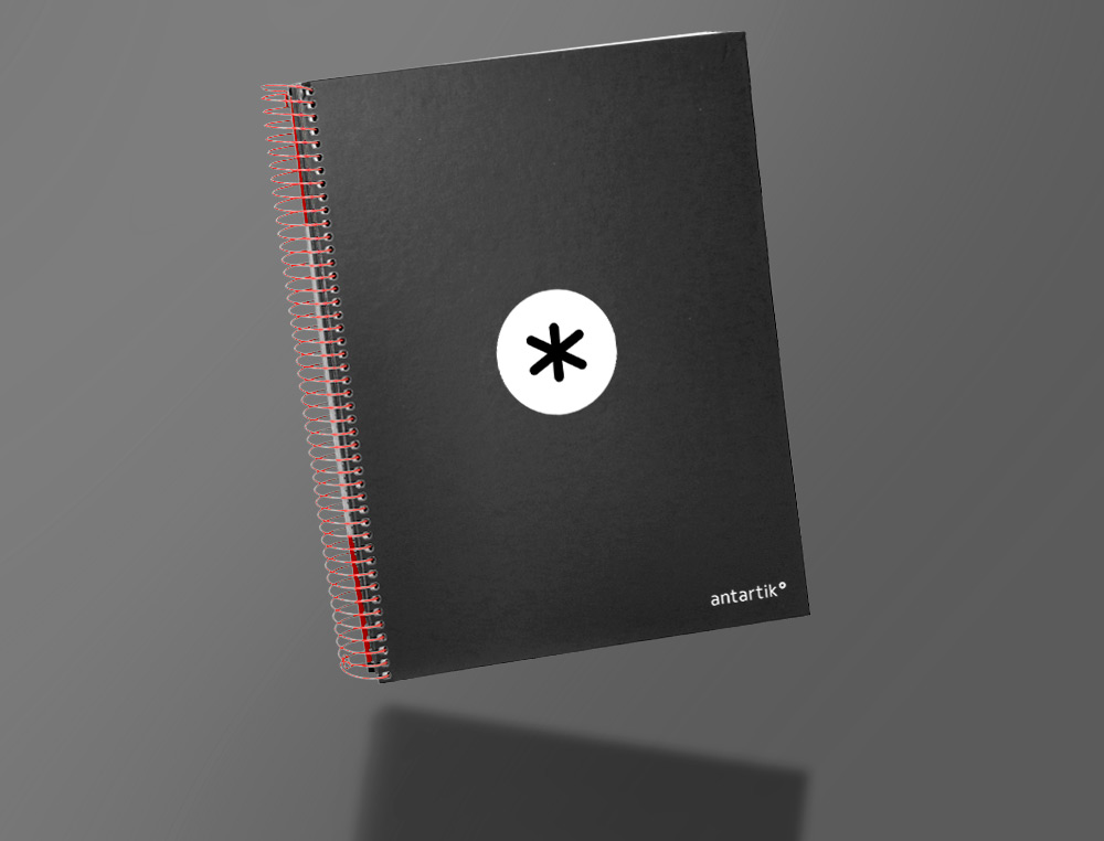 CADERNO ESPIRAL DIN A4 ANTARTIK CAPA FORRADA 120 F 100 GR PAUTADO 5 BANDAS DE CORES 4 FUROS COR PRETO