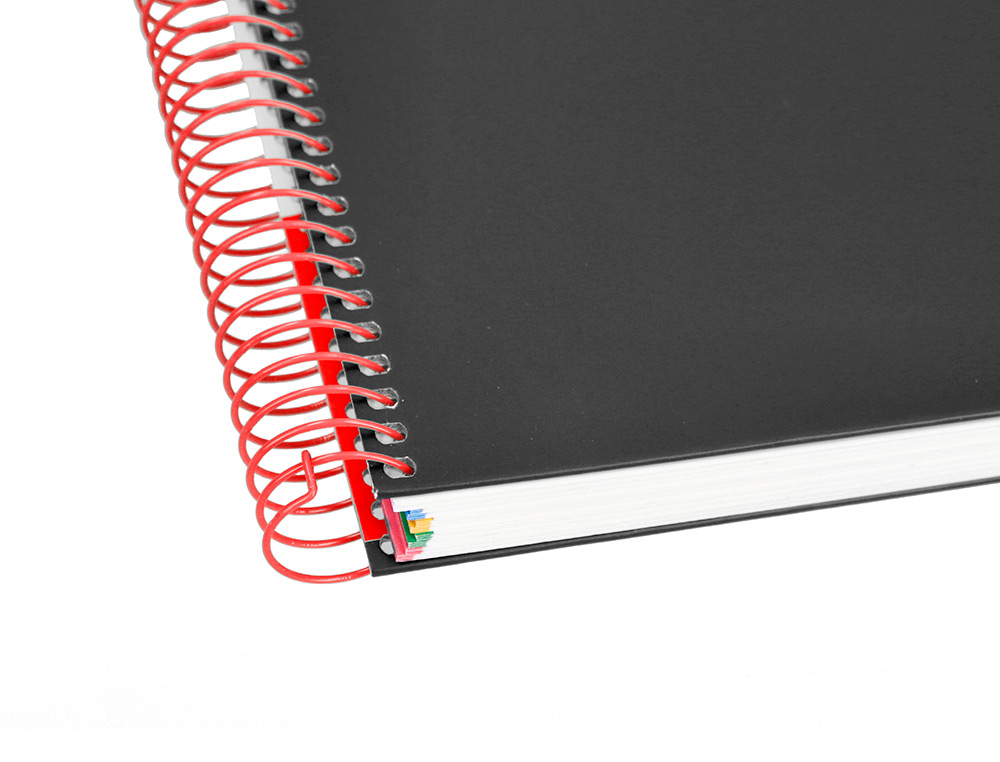 CADERNO ESPIRAL DIN A4 ANTARTIK CAPA FORRADA 120 F 100 GR PAUTADO 5 BANDAS DE CORES 4 FUROS COR PRETO