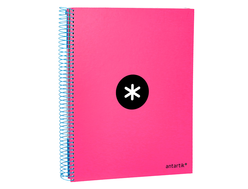 CADERNO ESPIRAL DIN A4 ANTARTIK CAPA FORRADA 120 F 100 GR QUADRICULA 5 MM 5 BANDAS DE CORES COR ROSA F.