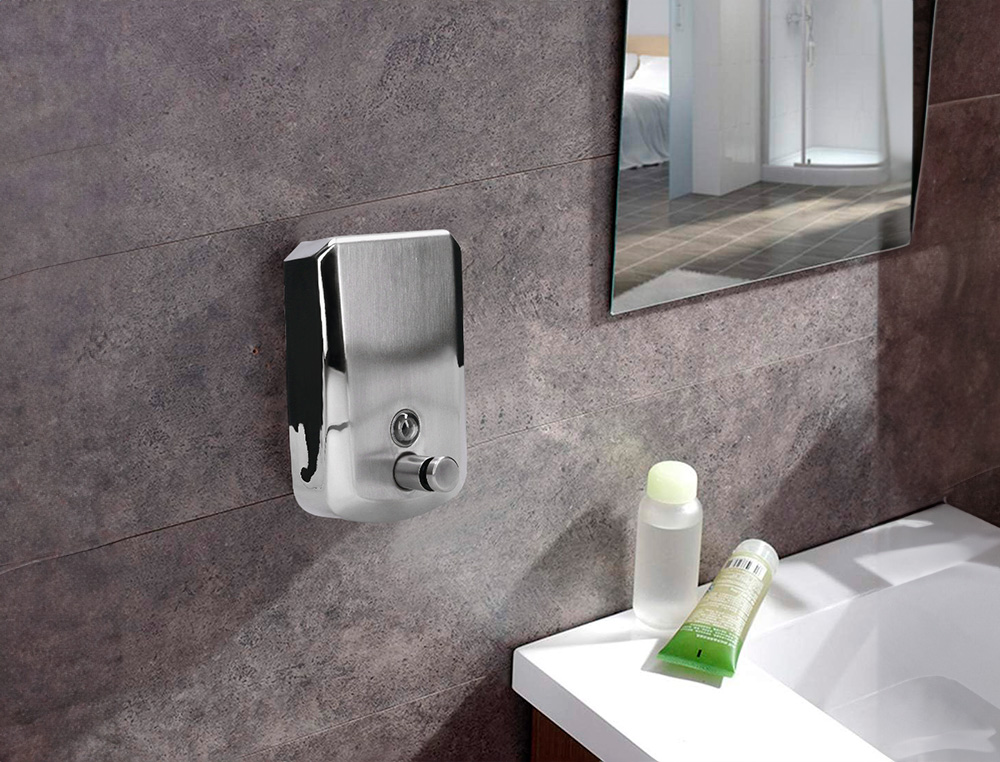 DISPENSADOR MANUAL Q-CONNECT DE SABAO 800 ML ACO INOXIDAVEL 178X114X56 MM
