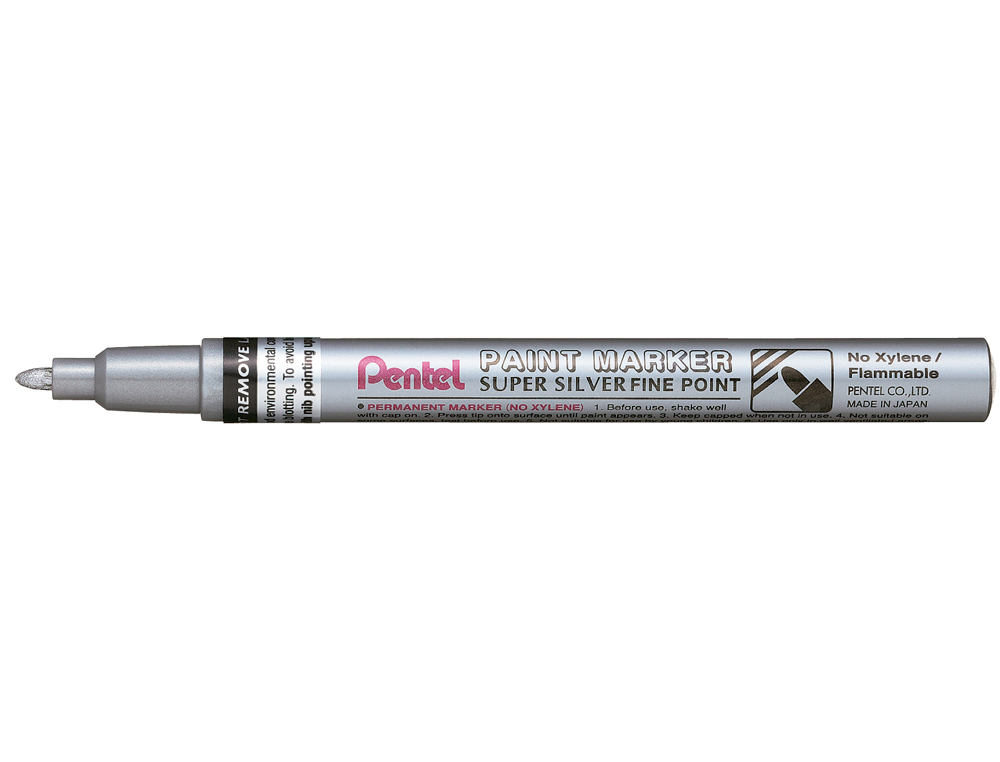 MARCADOR PENTEL PERMANENTE MSP10-Z PRATEADO PARA PINTURAS DECORATIVAS. PONTA FINA