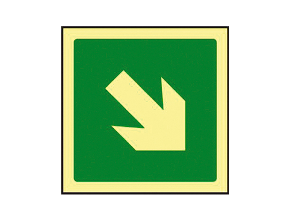 PICTOGRAMA SYSSA SINAL DE VIA DE EVACUACAO EM PVC FOTOLUMINESCENTE 224X224 MM