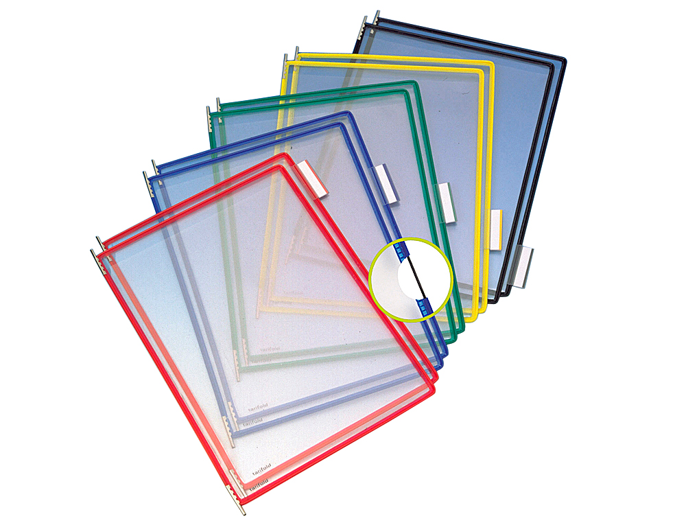 BOLSA PARA PORTA CATALOGO TARIFOLD DIN A4 COM PIVOTS CORES SORTIDAS PACK DE 10 UNIDADES