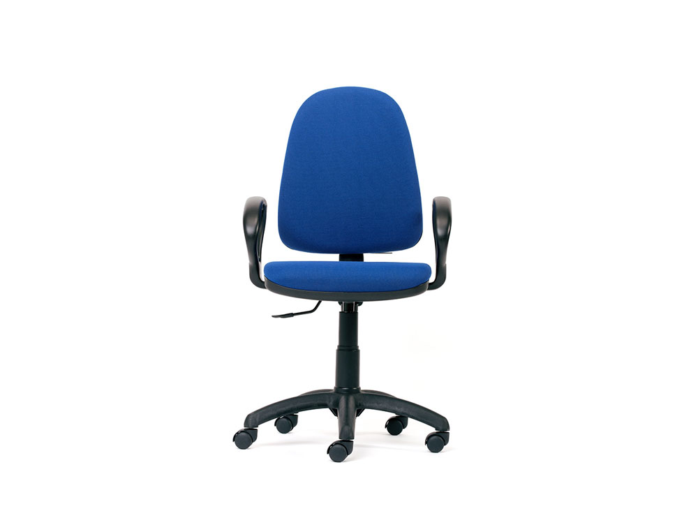 CADEIRA DE ESCRITORIO ROCADA COM BRACOS COR AZUL DIAMETRO BASE 610 MM ENCOSTO DE 490 MM X 420 MM