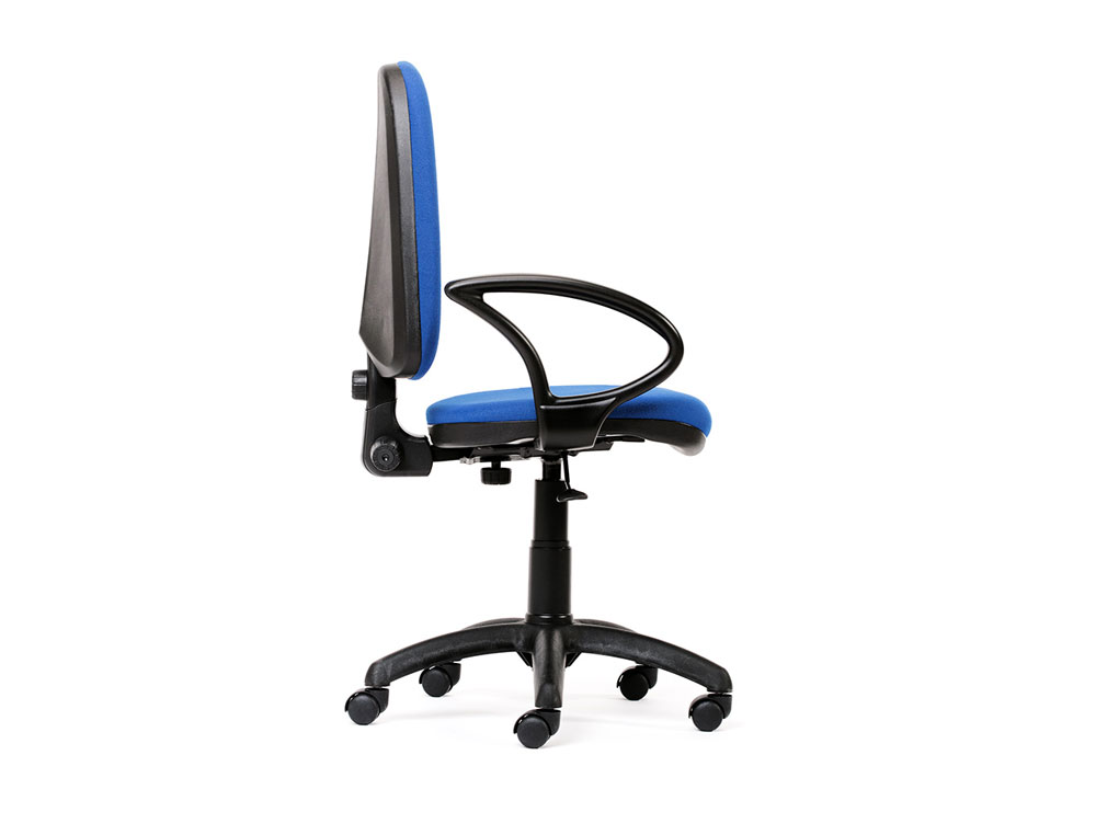 CADEIRA DE ESCRITORIO ROCADA COM BRACOS COR AZUL DIAMETRO BASE 610 MM ENCOSTO DE 490 MM X 420 MM