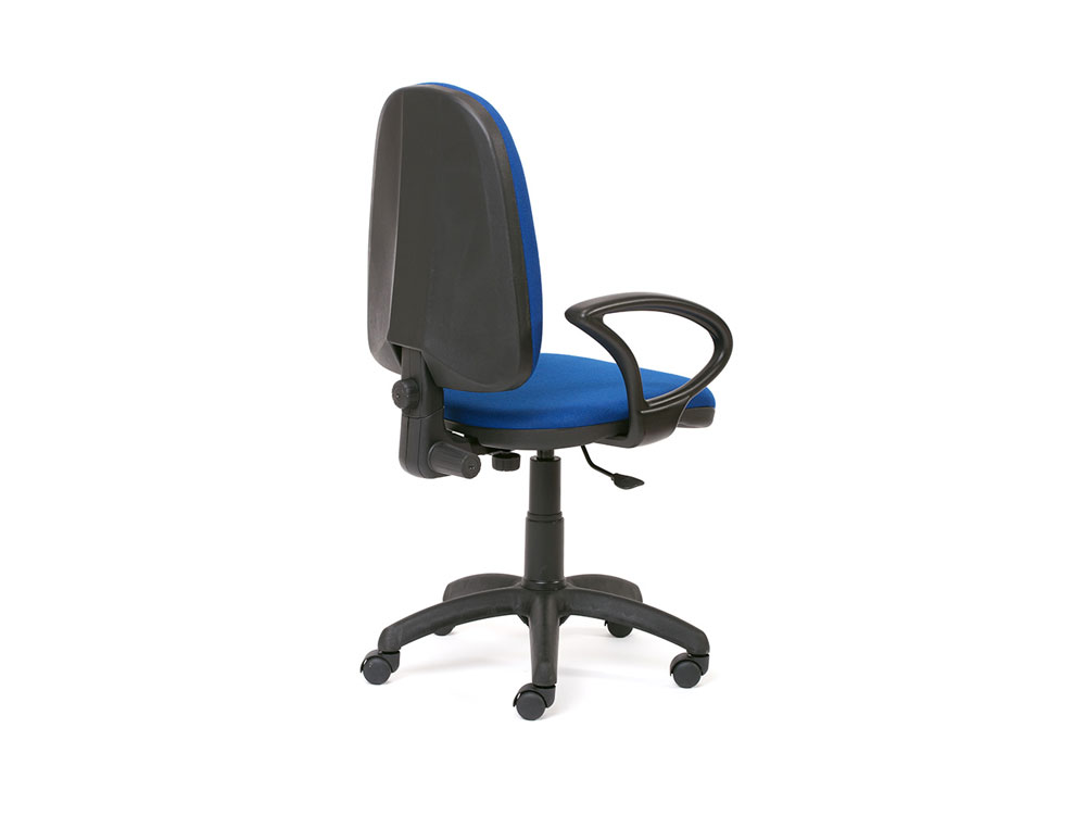 CADEIRA DE ESCRITORIO ROCADA COM BRACOS COR AZUL DIAMETRO BASE 610 MM ENCOSTO DE 490 MM X 420 MM