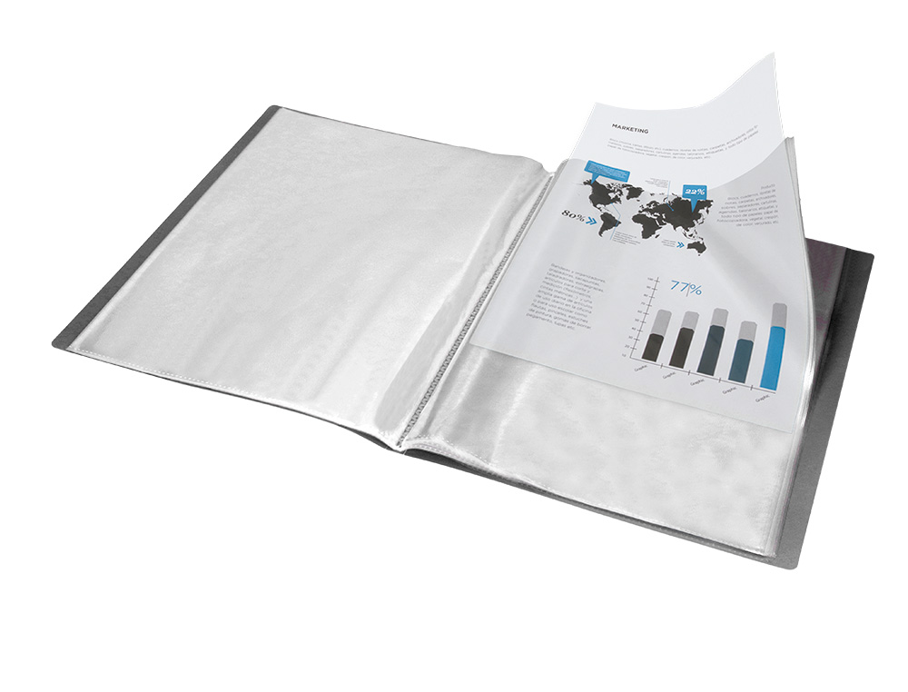 CAPA CATALOGO LIDERPAPEL 10 BOLSAS POLIPROPILENO FOLIO PRETO