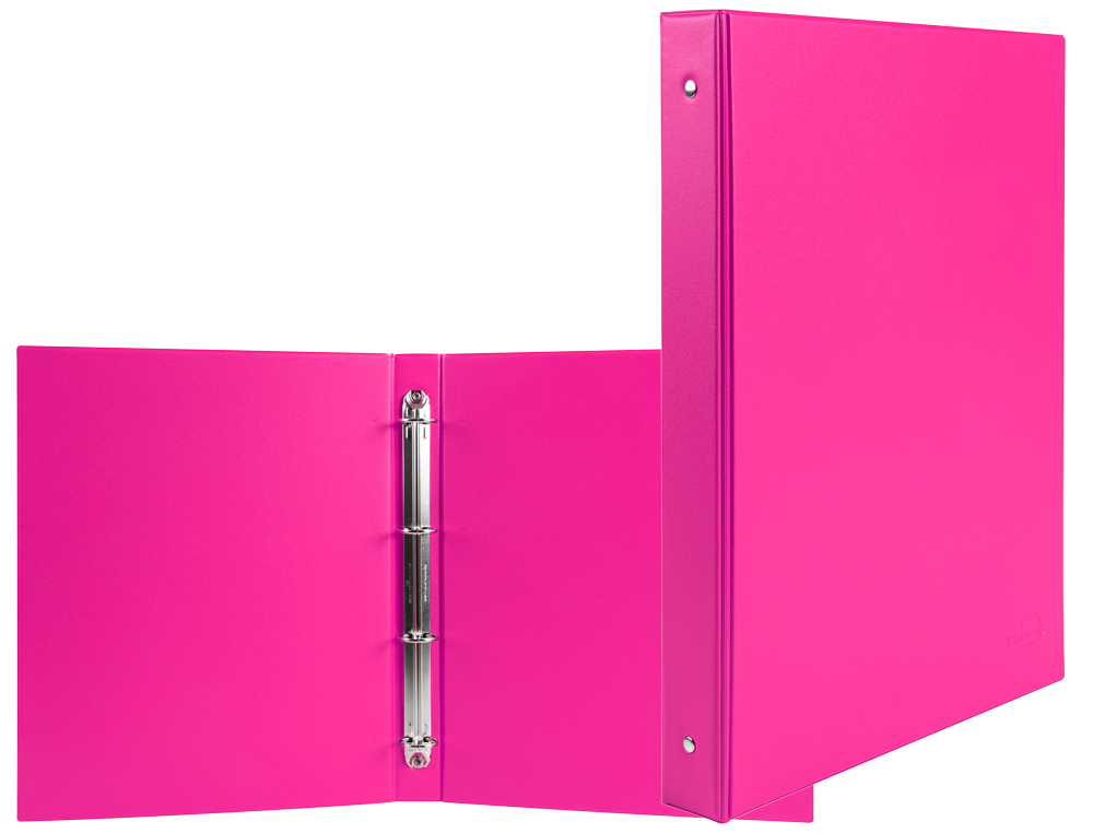 PASTA LIDERPAPEL CARTAO FORRADO PVC DIN A5 4 ANEIS 25 MM REDONDOS FUCSIA