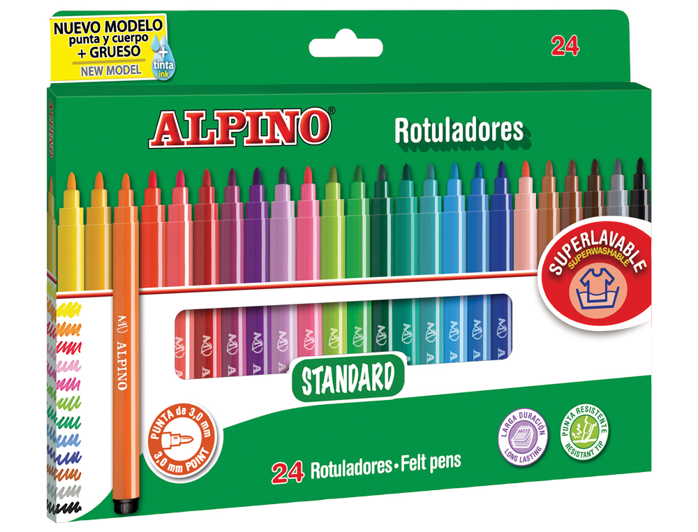 MARCADOR ALPINO STANDARD CAJXA DE 24 CORES
