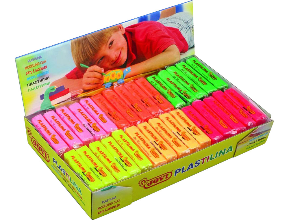 PLASTICINA JOVI 70 50 GR CAIXA 30 CORES FLUORESCENTES SORTIDAS