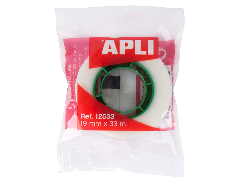 FITA ADESIVA APLI 33 MT X 19 MM INVISIVEL ENCELOFANADA INDIVIDUALMENTE