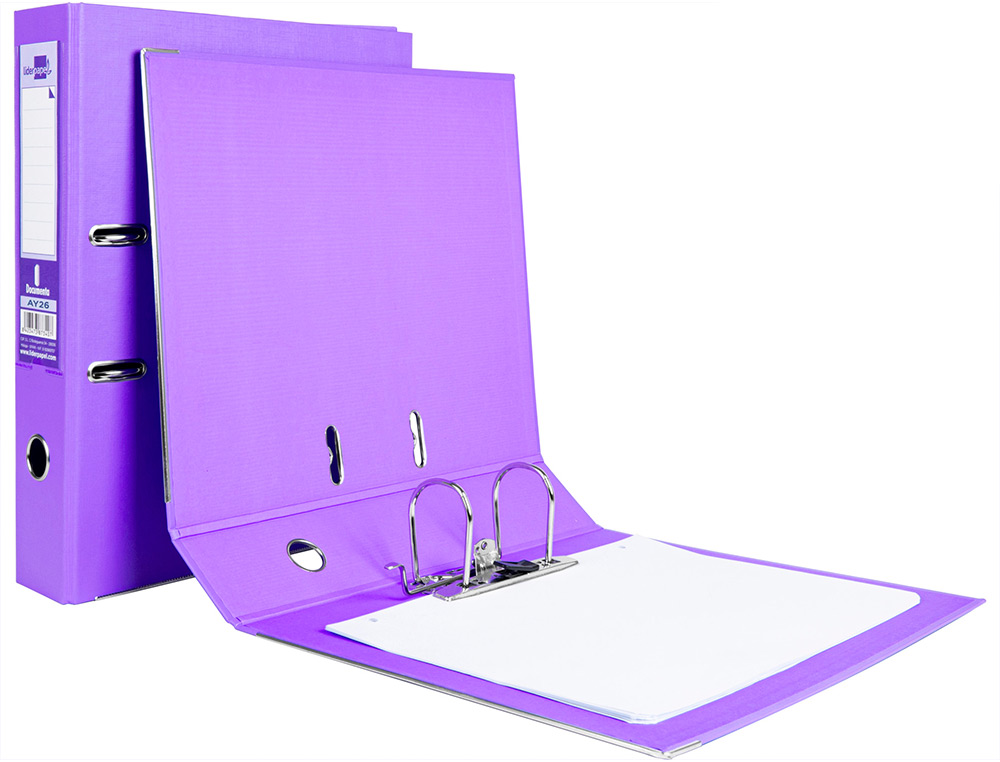 PASTA DE ARQUIVO DE ALAVANCA LIDERPAPEL DOCUMENTA PVC FOLIO LOMBADA 75 MM LILAS