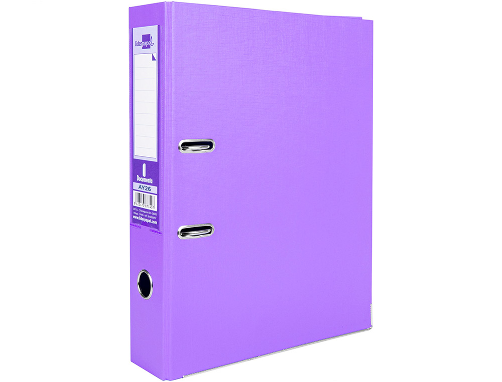 PASTA DE ARQUIVO DE ALAVANCA LIDERPAPEL DOCUMENTA PVC FOLIO LOMBADA 75 MM LILAS