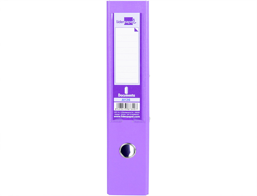 PASTA DE ARQUIVO DE ALAVANCA LIDERPAPEL DOCUMENTA PVC FOLIO LOMBADA 75 MM LILAS