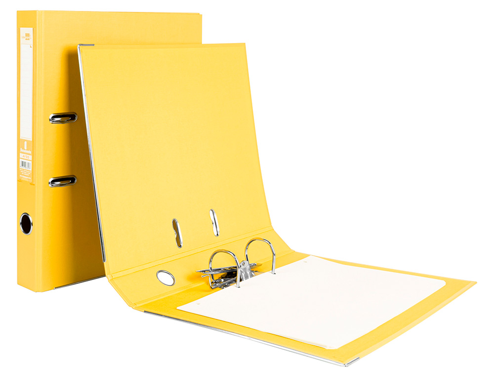 PASTA DE ARQUIVO DE ALAVANCA LIDERPAPEL DOCUMENTA PVC FOLIO LOMBADA 52 MM AMARELO