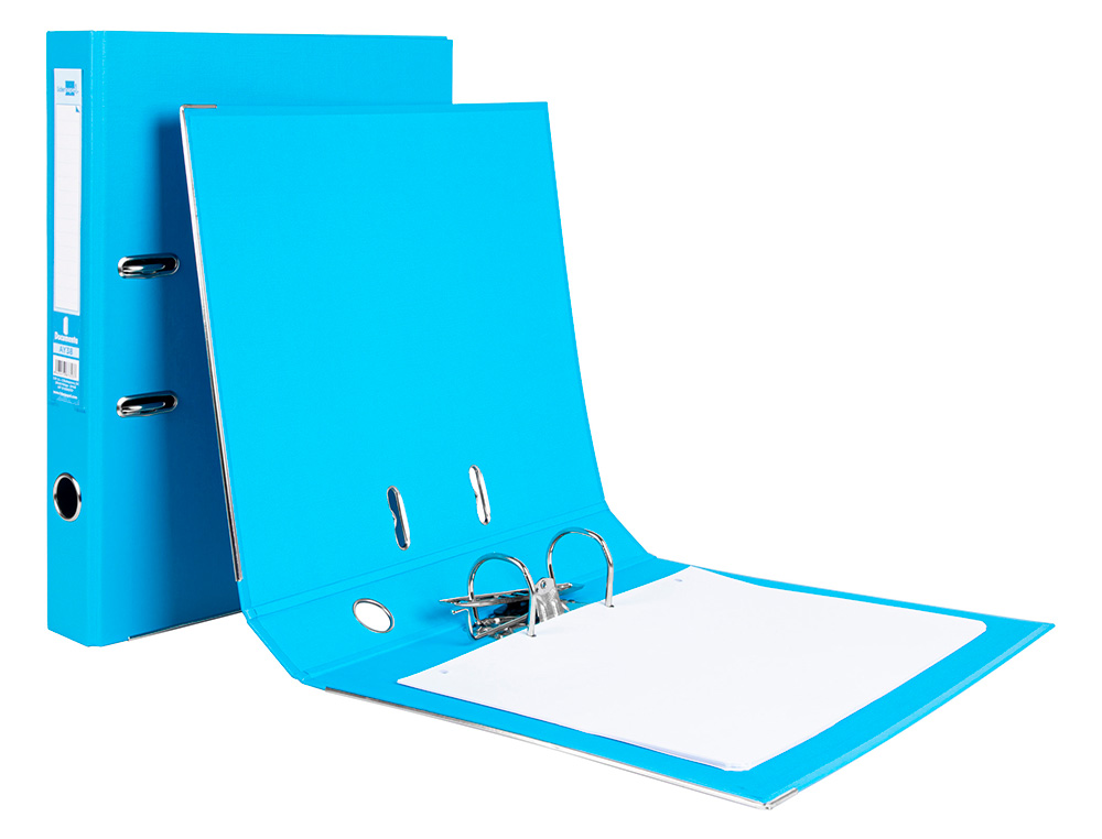 PASTA DE ARQUIVO DE ALAVANCA LIDERPAPEL DOCUMENTA PVC FOLIO LOMBADA 52 MM CELESTE