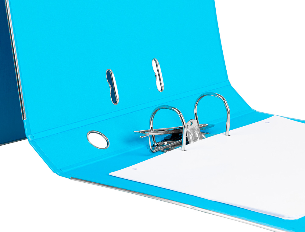 PASTA DE ARQUIVO DE ALAVANCA LIDERPAPEL DOCUMENTA PVC FOLIO LOMBADA 52 MM CELESTE