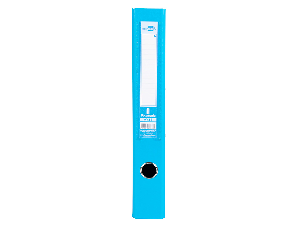 PASTA DE ARQUIVO DE ALAVANCA LIDERPAPEL DOCUMENTA PVC FOLIO LOMBADA 52 MM CELESTE
