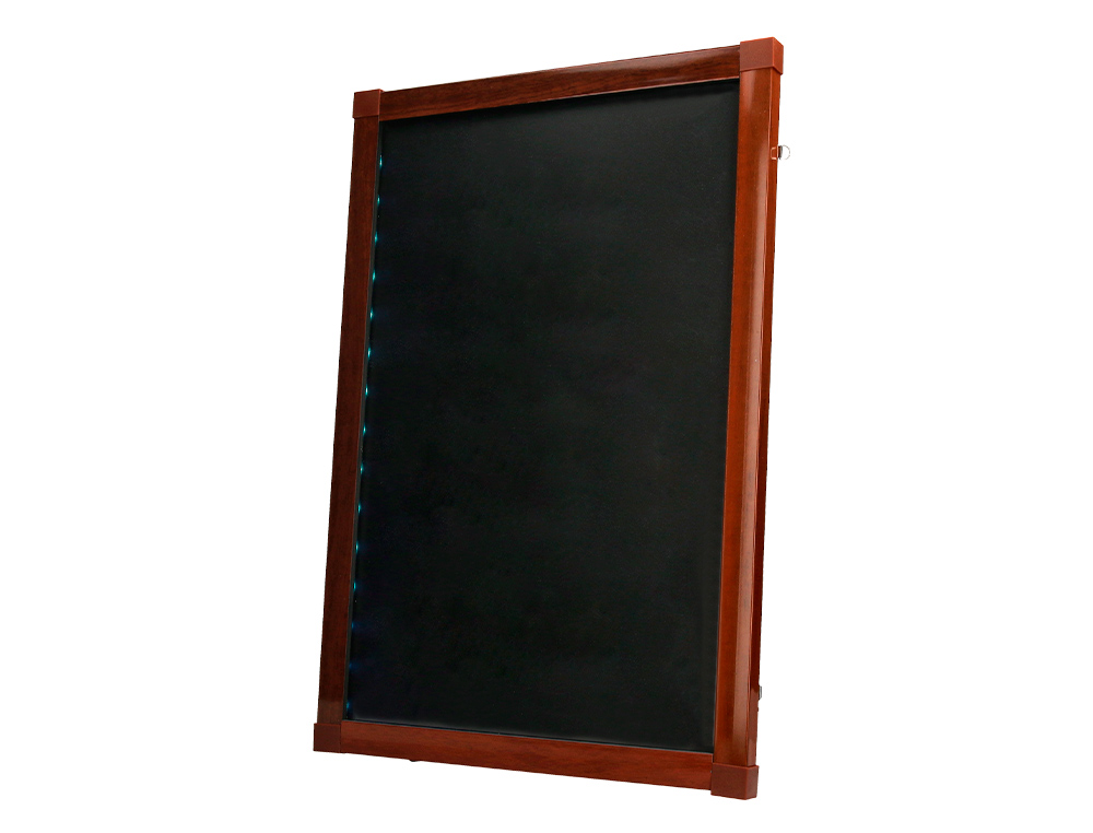QUADRO SIGMA DE LED CAVLETE DE MADEIRA COM SUPERFCIE DE CRISTAL PARA MARCADORES TIPO GIZ 55X85CM