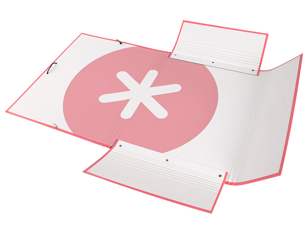 PASTA DE ELASTICOS ANTARTIK DIN A4 3 ABAS CARTAO FORRADO COR CORAL