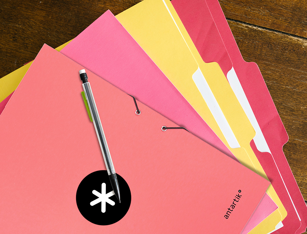 PASTA DE ELASTICOS ANTARTIK DIN A4 3 ABAS CARTAO FORRADO COR CORAL