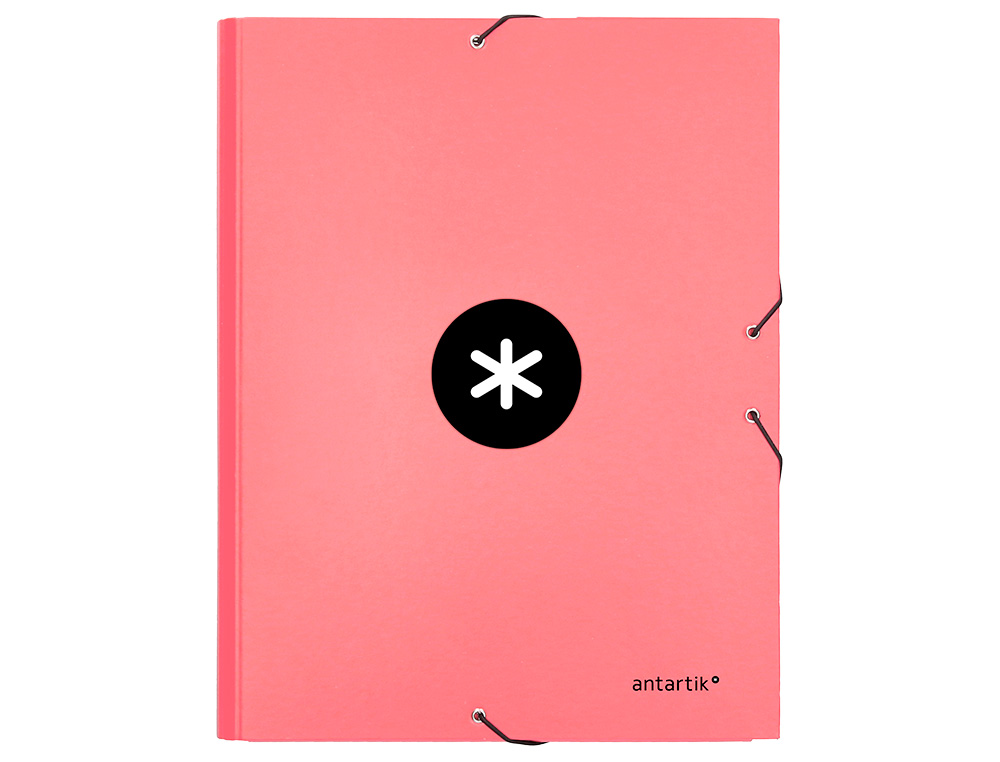 PASTA DE ELASTICOS ANTARTIK DIN A4 3 ABAS CARTAO FORRADO COR CORAL