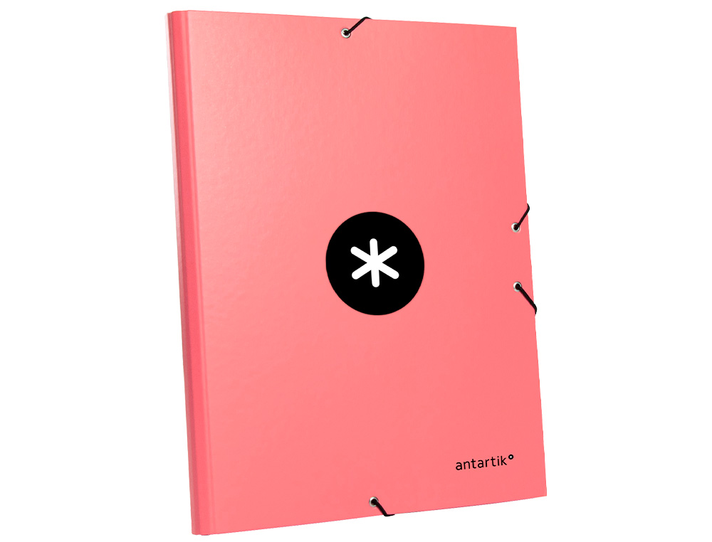 PASTA DE ELASTICOS ANTARTIK DIN A4 3 ABAS CARTAO FORRADO COR CORAL