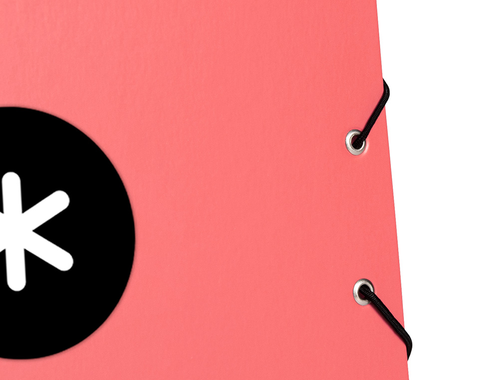 PASTA DE ELASTICOS ANTARTIK DIN A4 3 ABAS CARTAO FORRADO COR CORAL