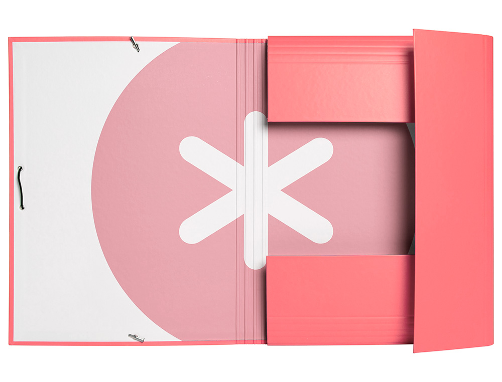 PASTA DE ELASTICOS ANTARTIK DIN A4 3 ABAS CARTAO FORRADO COR CORAL