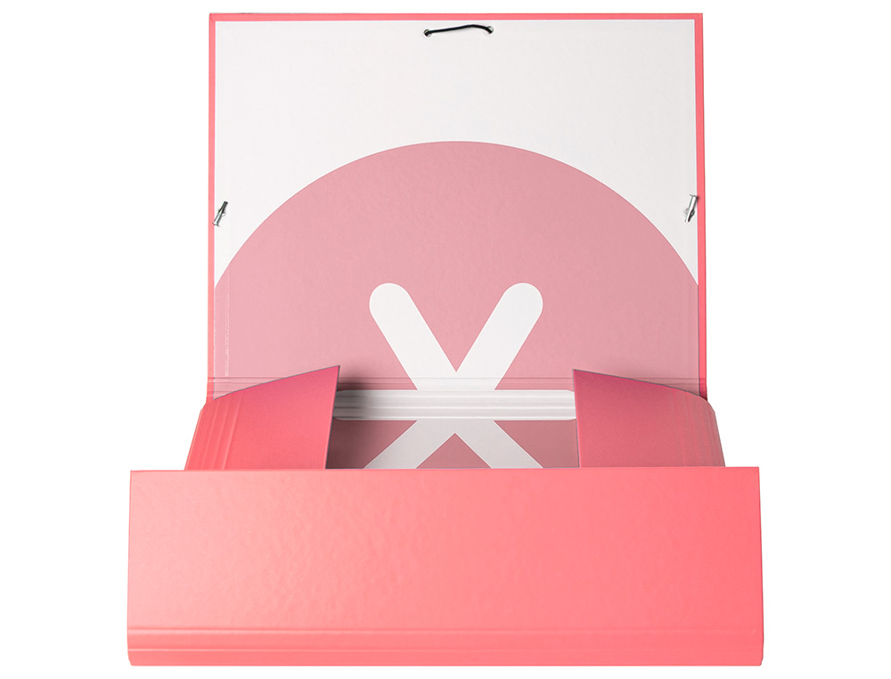 PASTA DE ELASTICOS ANTARTIK DIN A4 3 ABAS CARTAO FORRADO COR CORAL