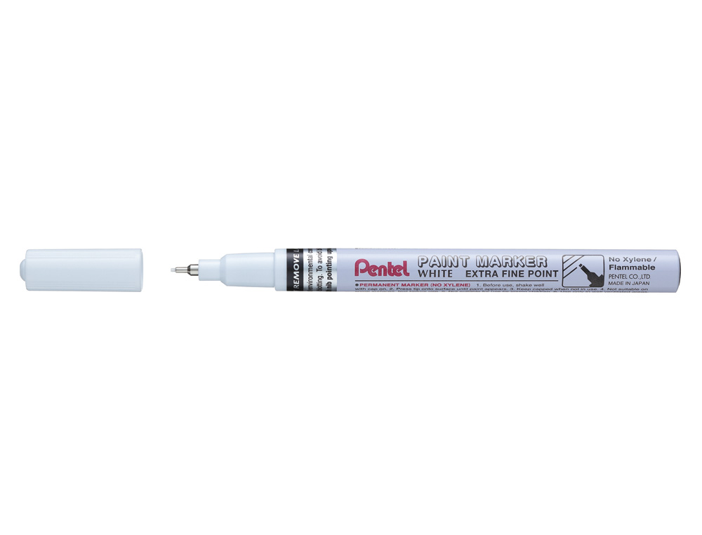 MARCADOR PENTEL PERMANENTE MFP10-W BRANCO PARA PINTURAS DECORATIVAS PONTA EXTRA FINA