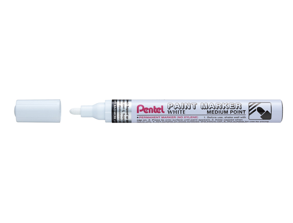 MARCADOR PENTEL PERMANENTE MMP10-W BRANCO PARA PINTURAS DECORATIVAS PONTA GROSSA