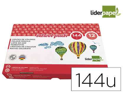 LAPIS DE COR LIDERPAPEL SCHOOL 144 UNIDADES 12 CORES X 12 UNIDADES