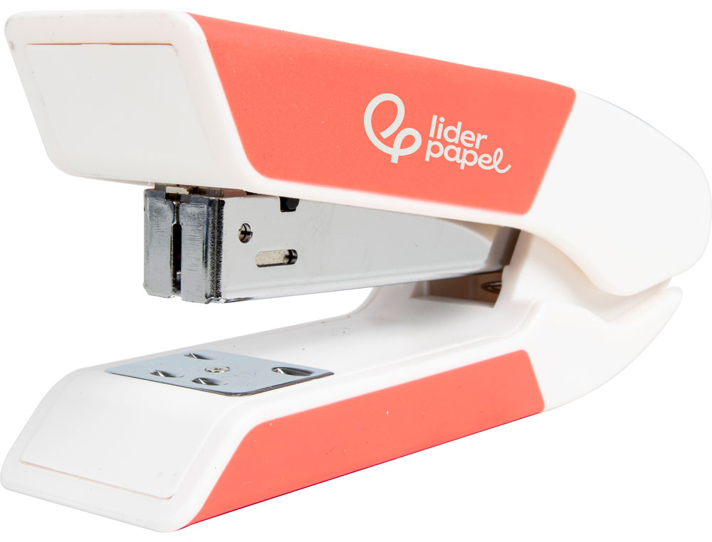 AGRAFADOR LIDERPAPEL COM OFERTA DE SACA AGRAFES E CAIXA DE 1000 AGRAFES 22/6 24/6 CAPACIDADE 20F COR CORAL