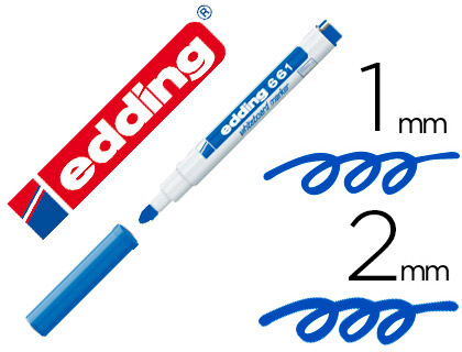 MARCADOR EDDING PARA QUADRO BRANCO 661 COR AZUL PONTA REDONDA 1-2 MM RECARREGAVEL