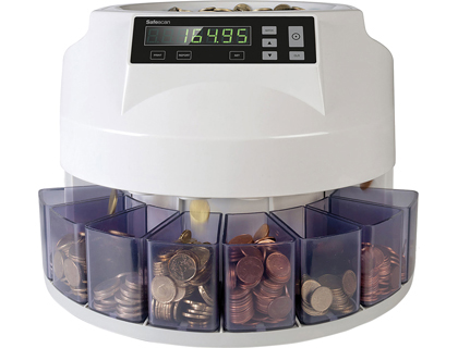 CONTADOR E CLASSIFICADOR DE MOEDAS SAFESCAN 1250EUR VELOCIDADE 200 MOEDAS / MINUTO CAPACIDADE 500 MOEDAS