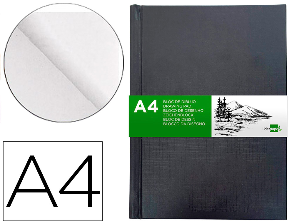 DIARIO GRAFICO ENCADERNADO LIDERPAPEL DIN A4 210X297 MM 100 FOLHAS 100 GR COR PRETA