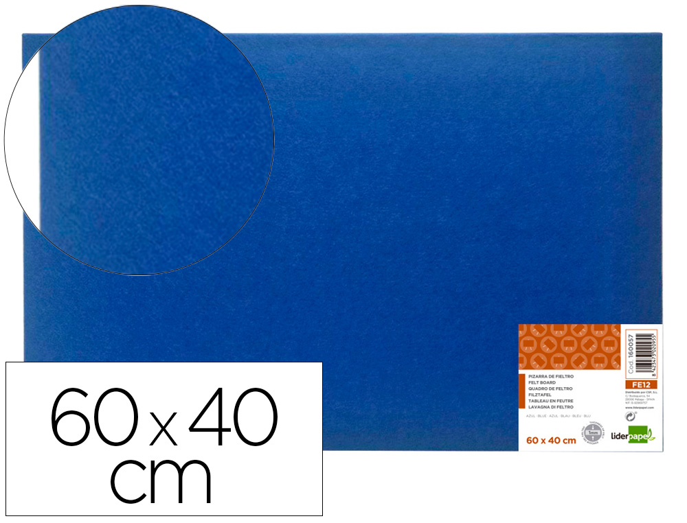 QUADRO DE FELTRO LIDERPAPEL MURAL COR AZUL 40X60 CM