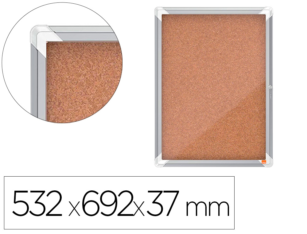 VITRINA DE ANUNCIOS NOBO PREMIUM PLUS CORTIA 4 X DIN A4 532X692X37 MM